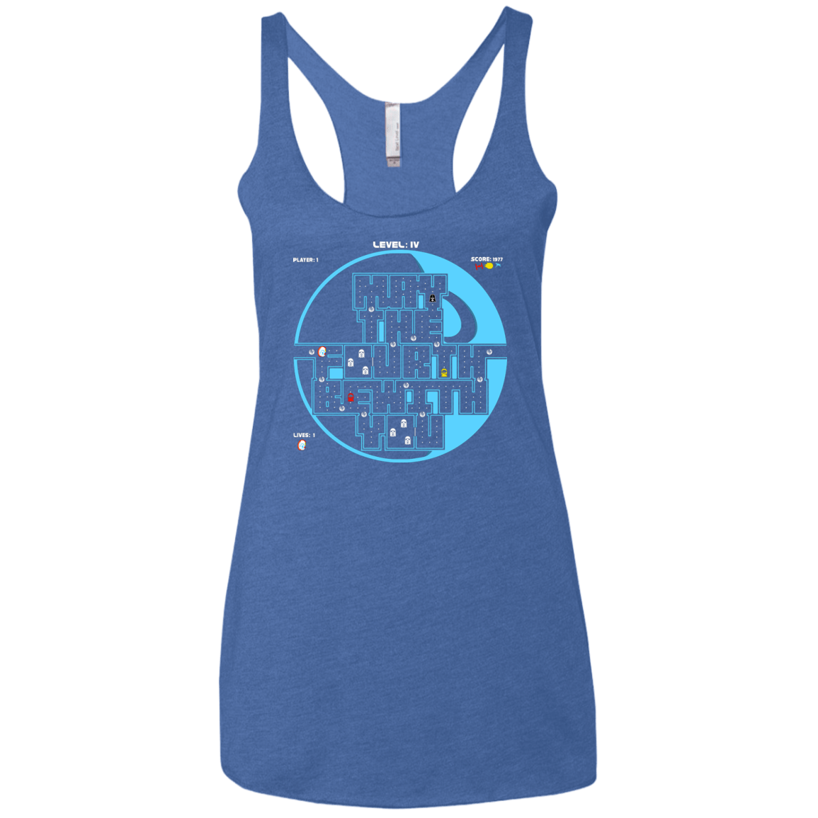 T-Shirts Vintage Royal / X-Small Pacman May The Fourth Women's Triblend Racerback Tank
