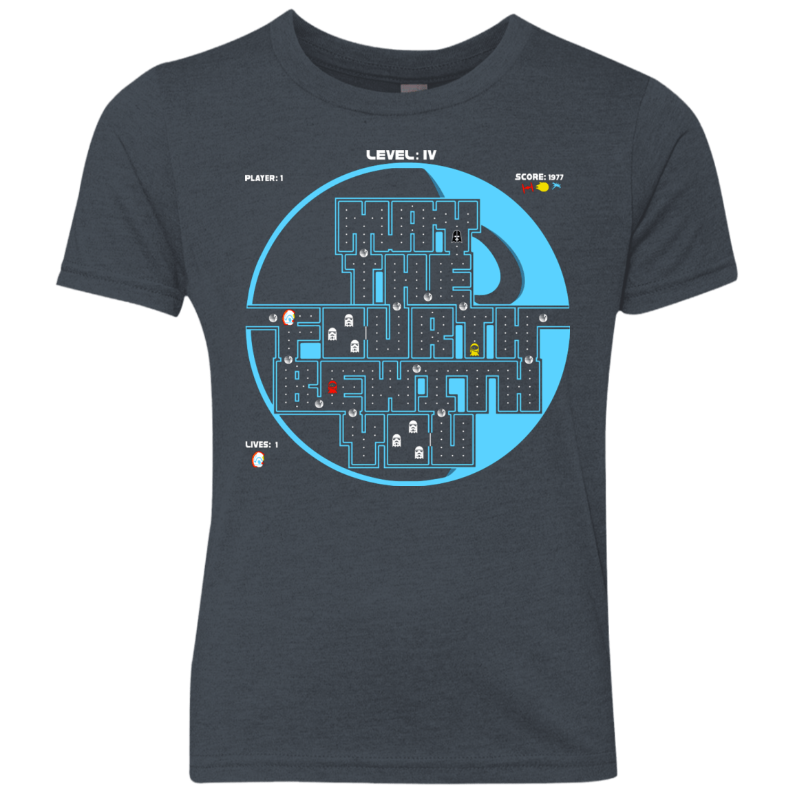 T-Shirts Vintage Navy / YXS Pacman May The Fourth Youth Triblend T-Shirt