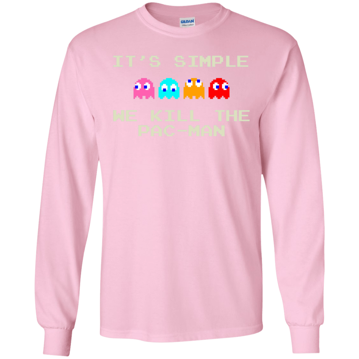 T-Shirts Light Pink / S Pacmanok Men's Long Sleeve T-Shirt