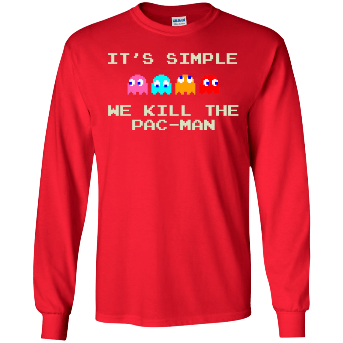 T-Shirts Red / S Pacmanok Men's Long Sleeve T-Shirt