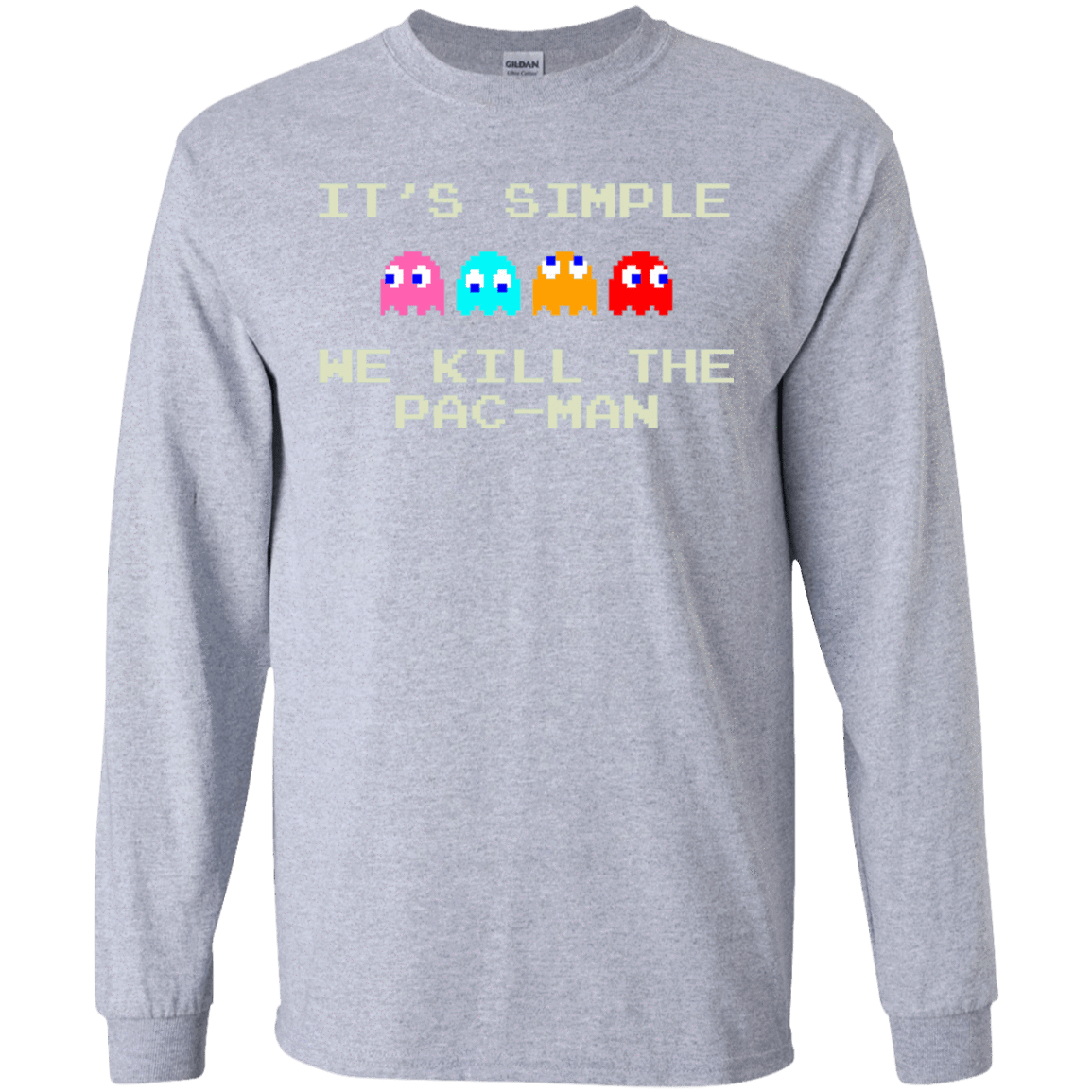 T-Shirts Sport Grey / S Pacmanok Men's Long Sleeve T-Shirt