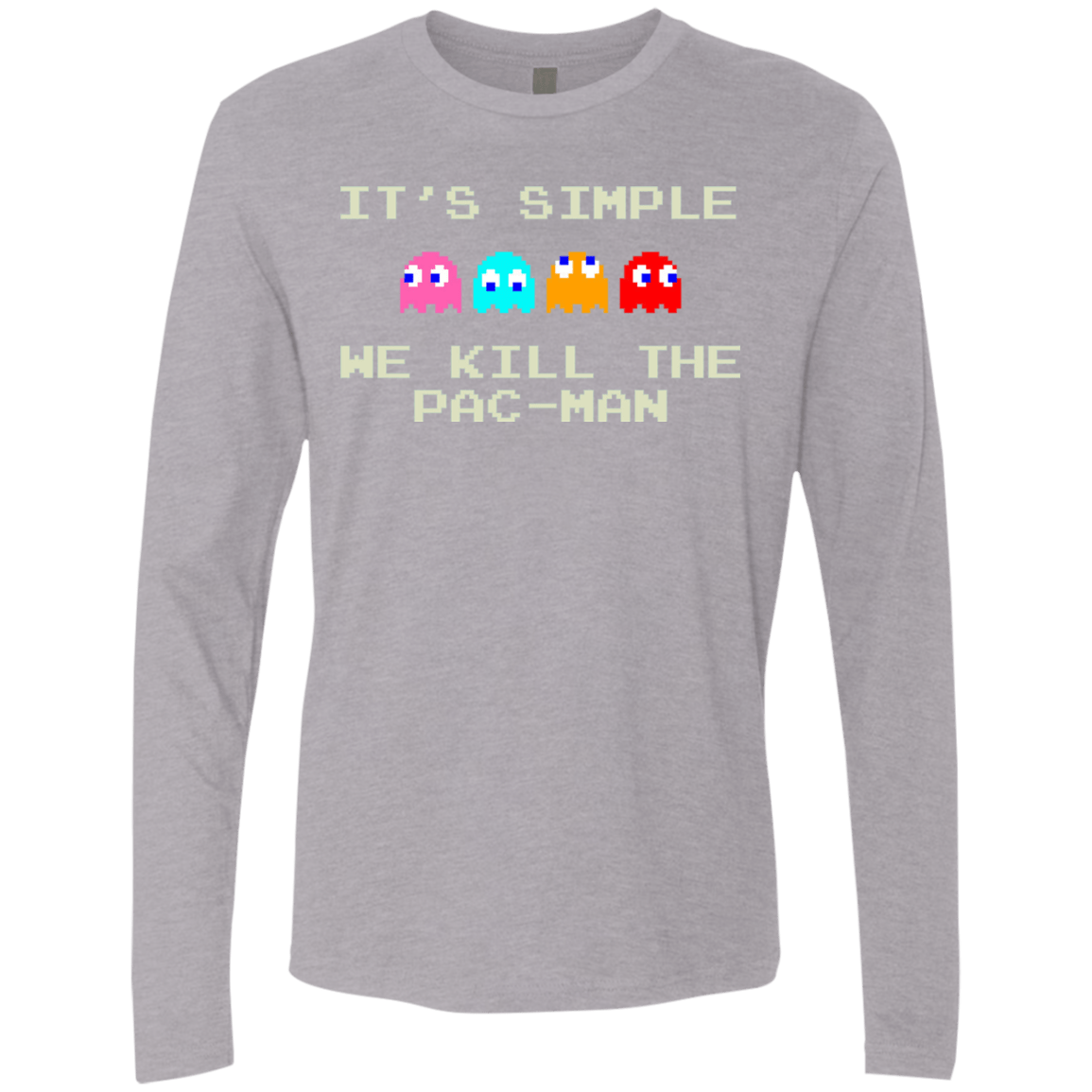 T-Shirts Heather Grey / S Pacmanok Men's Premium Long Sleeve