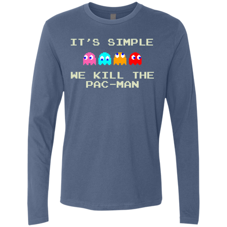 T-Shirts Indigo / S Pacmanok Men's Premium Long Sleeve