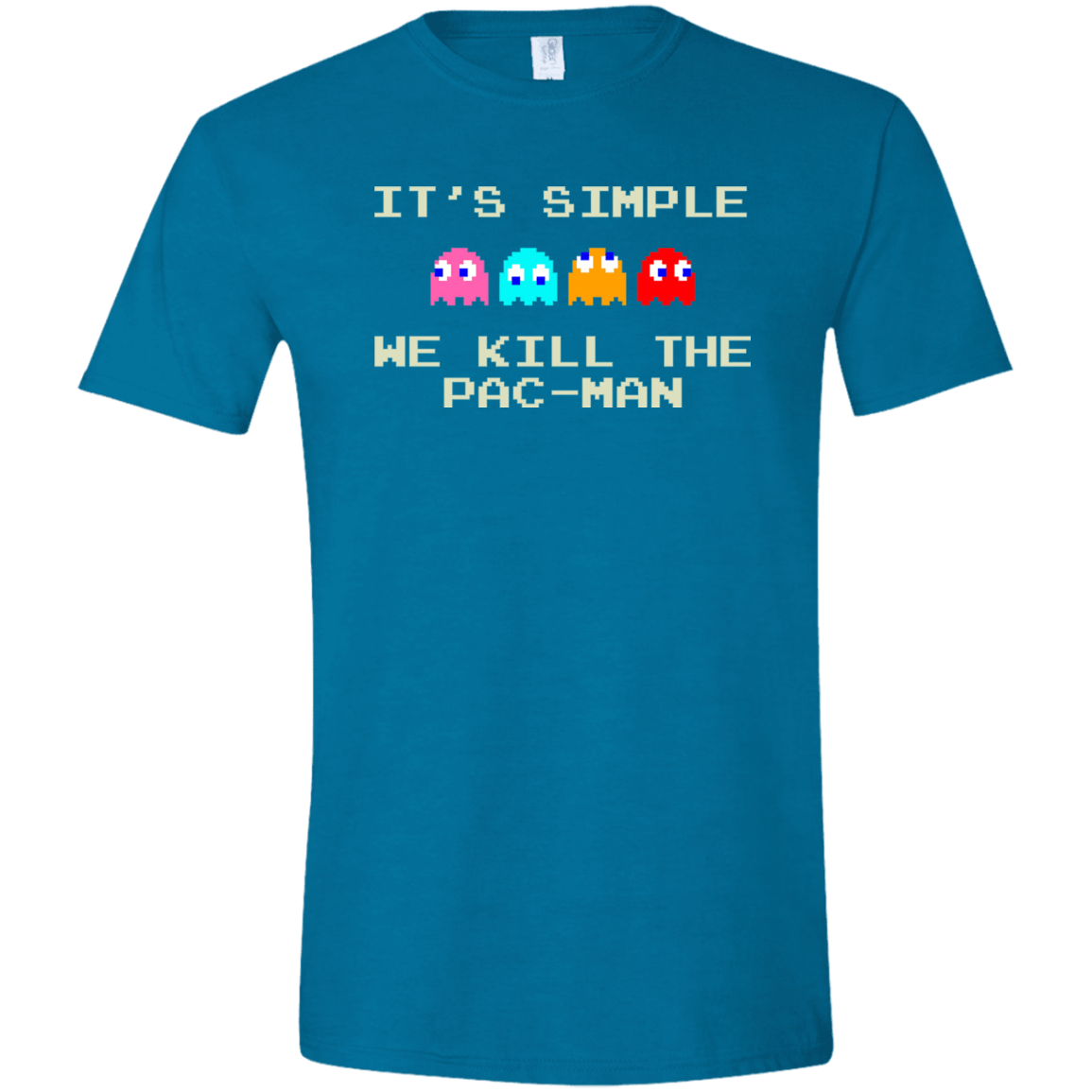 T-Shirts Antique Sapphire / S Pacmanok Men's Semi-Fitted Softstyle