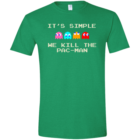 T-Shirts Heather Irish Green / S Pacmanok Men's Semi-Fitted Softstyle