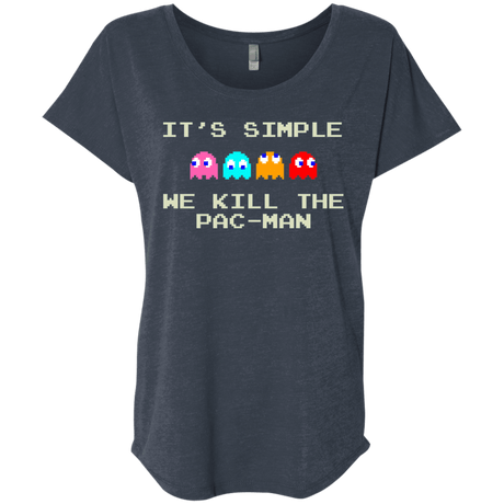 T-Shirts Vintage Navy / X-Small Pacmanok Triblend Dolman Sleeve