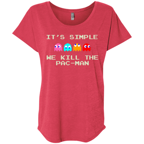 T-Shirts Vintage Red / X-Small Pacmanok Triblend Dolman Sleeve