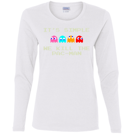 T-Shirts White / S Pacmanok Women's Long Sleeve T-Shirt