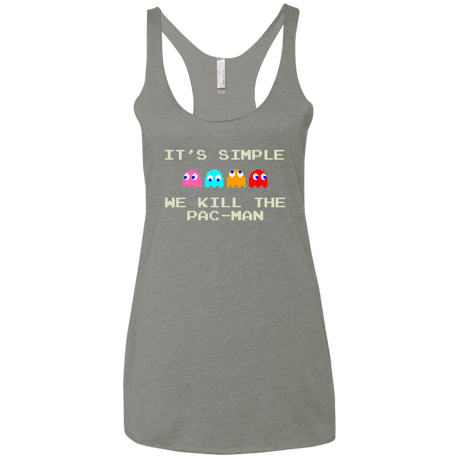 T-Shirts Venetian Grey / X-Small Pacmanok Women's Triblend Racerback Tank