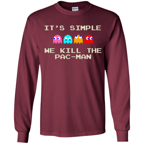 T-Shirts Maroon / YS Pacmanok Youth Long Sleeve T-Shirt