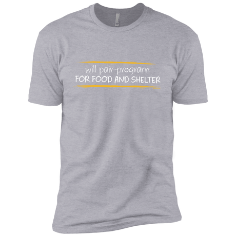 T-Shirts Heather Grey / YXS Pair Programming For Food And Shelter Boys Premium T-Shirt