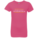 T-Shirts Hot Pink / YXS Pair Programming For Food And Shelter Girls Premium T-Shirt