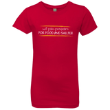 T-Shirts Red / YXS Pair Programming For Food And Shelter Girls Premium T-Shirt