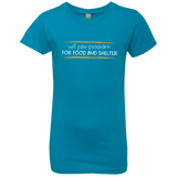T-Shirts Turquoise / YXS Pair Programming For Food And Shelter Girls Premium T-Shirt