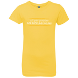 T-Shirts Vibrant Yellow / YXS Pair Programming For Food And Shelter Girls Premium T-Shirt