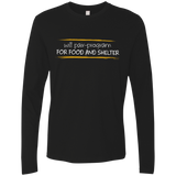 T-Shirts Black / Small Pair Programming For Food And Shelter Men's Premium Long Sleeve