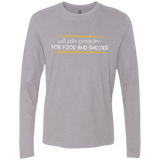 T-Shirts Heather Grey / Small Pair Programming For Food And Shelter Men's Premium Long Sleeve