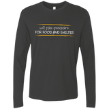 T-Shirts Heavy Metal / Small Pair Programming For Food And Shelter Men's Premium Long Sleeve