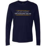T-Shirts Midnight Navy / Small Pair Programming For Food And Shelter Men's Premium Long Sleeve