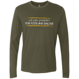 T-Shirts Military Green / Small Pair Programming For Food And Shelter Men's Premium Long Sleeve