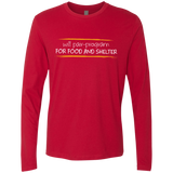 T-Shirts Red / Small Pair Programming For Food And Shelter Men's Premium Long Sleeve