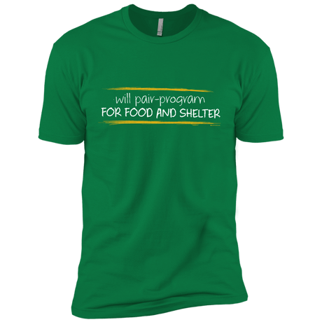 T-Shirts Kelly Green / X-Small Pair Programming For Food And Shelter Men's Premium T-Shirt