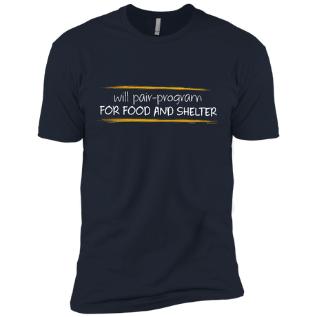 T-Shirts Midnight Navy / X-Small Pair Programming For Food And Shelter Men's Premium T-Shirt