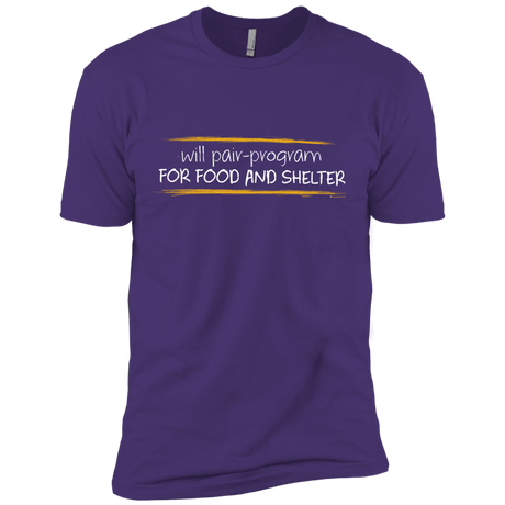 T-Shirts Purple Rush/ / X-Small Pair Programming For Food And Shelter Men's Premium T-Shirt