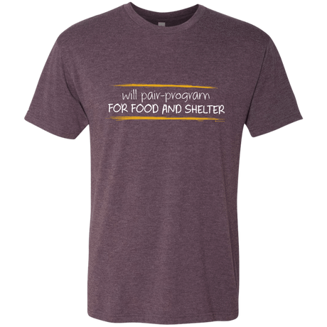 T-Shirts Vintage Purple / Small Pair Programming For Food And Shelter Men's Triblend T-Shirt