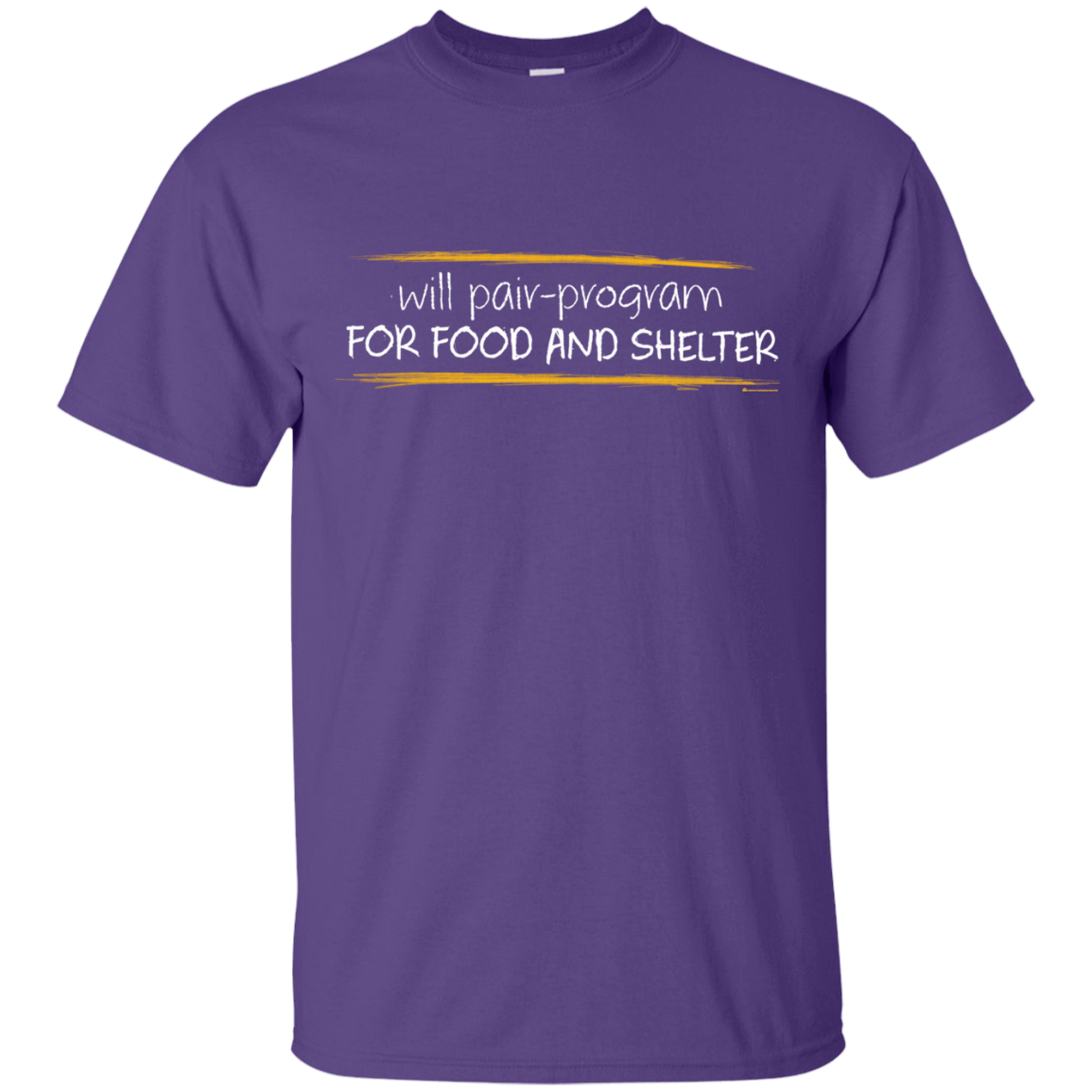 T-Shirts Purple / Small Pair Programming For Food And Shelter T-Shirt
