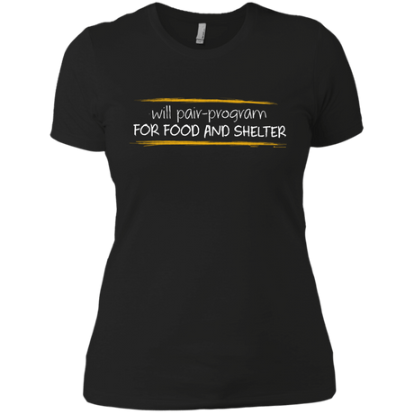 T-Shirts Black / X-Small Pair Programming For Food And Shelter Women's Premium T-Shirt