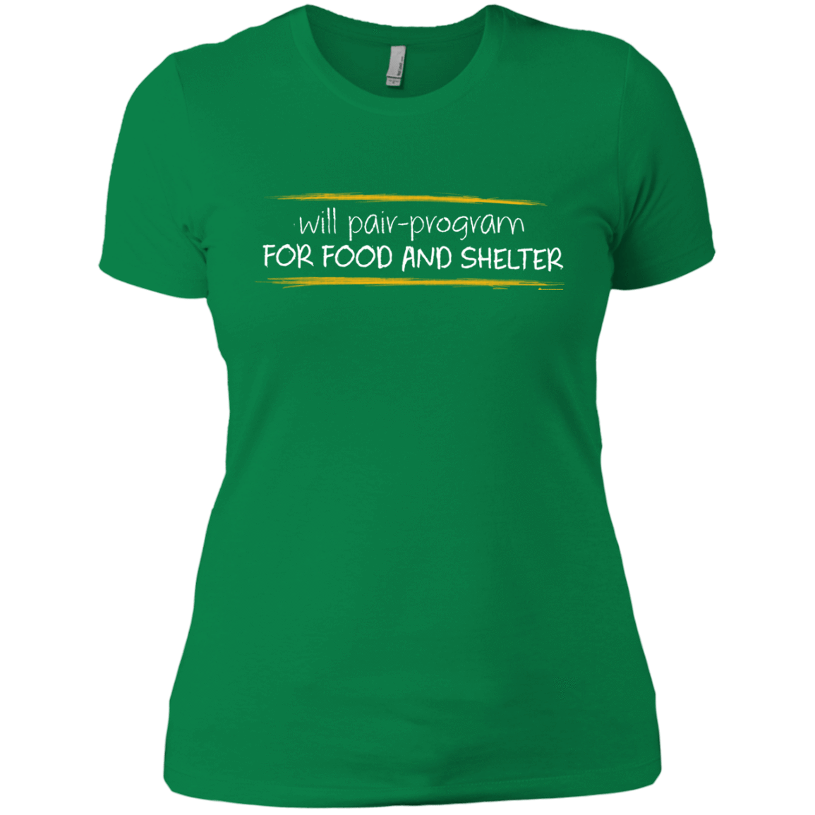 T-Shirts Kelly Green / X-Small Pair Programming For Food And Shelter Women's Premium T-Shirt