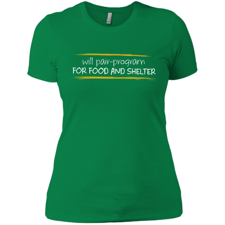 T-Shirts Kelly Green / X-Small Pair Programming For Food And Shelter Women's Premium T-Shirt