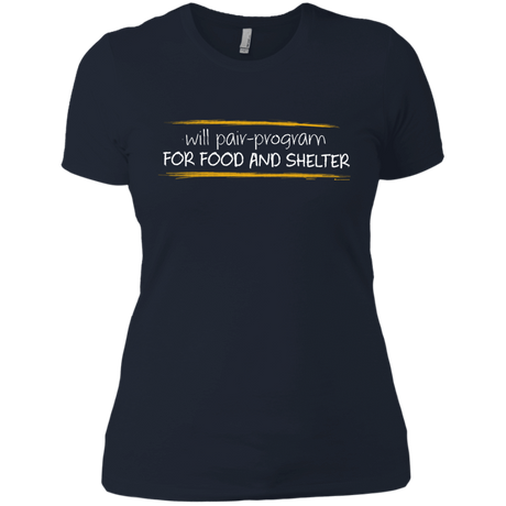 T-Shirts Midnight Navy / X-Small Pair Programming For Food And Shelter Women's Premium T-Shirt
