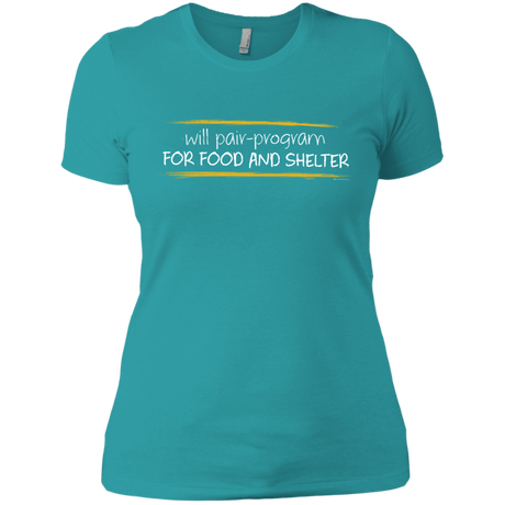 T-Shirts Tahiti Blue / X-Small Pair Programming For Food And Shelter Women's Premium T-Shirt