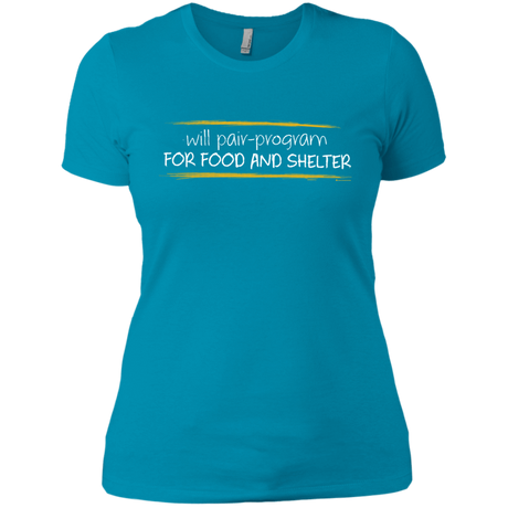 T-Shirts Turquoise / X-Small Pair Programming For Food And Shelter Women's Premium T-Shirt