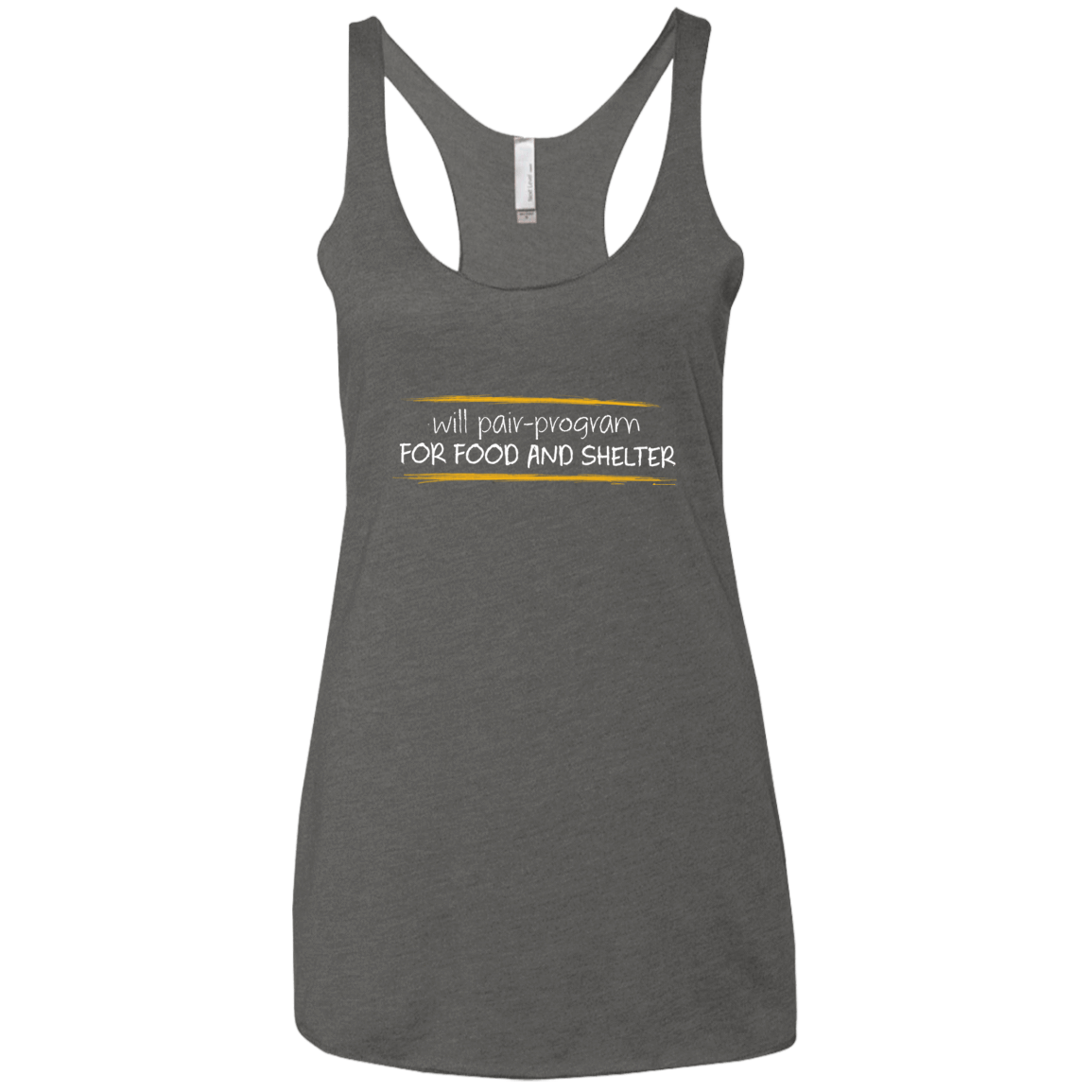 T-Shirts Premium Heather / X-Small Pair Programming For Food And Shelter Women's Triblend Racerback Tank