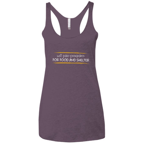T-Shirts Vintage Purple / X-Small Pair Programming For Food And Shelter Women's Triblend Racerback Tank
