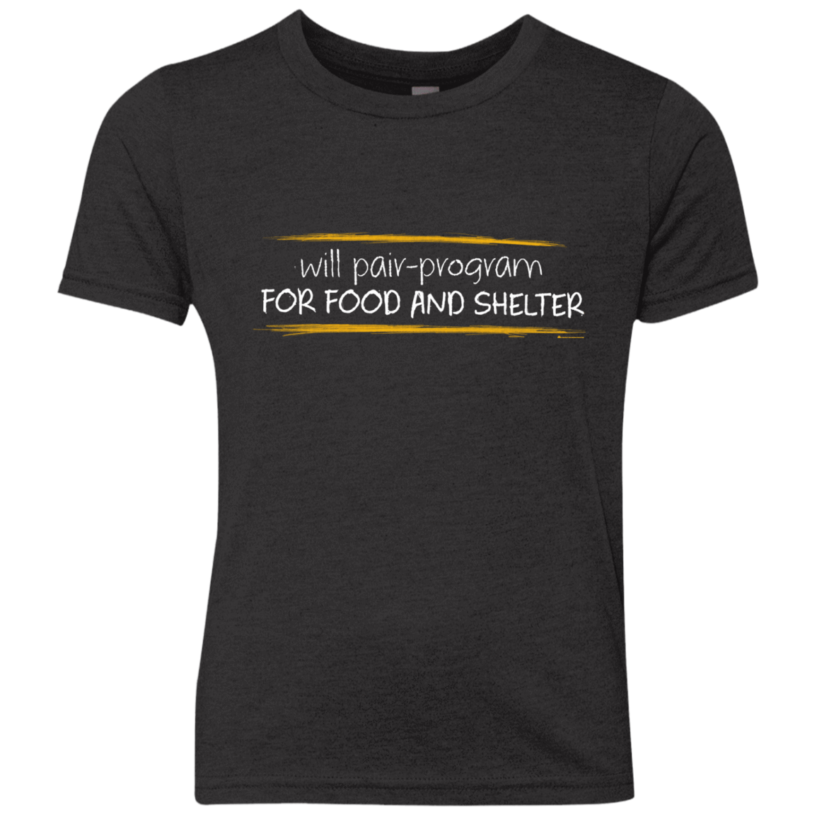 T-Shirts Vintage Black / YXS Pair Programming For Food And Shelter Youth Triblend T-Shirt