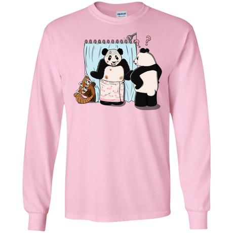 T-Shirts Light Pink / S Panda Infidelity Men's Long Sleeve T-Shirt