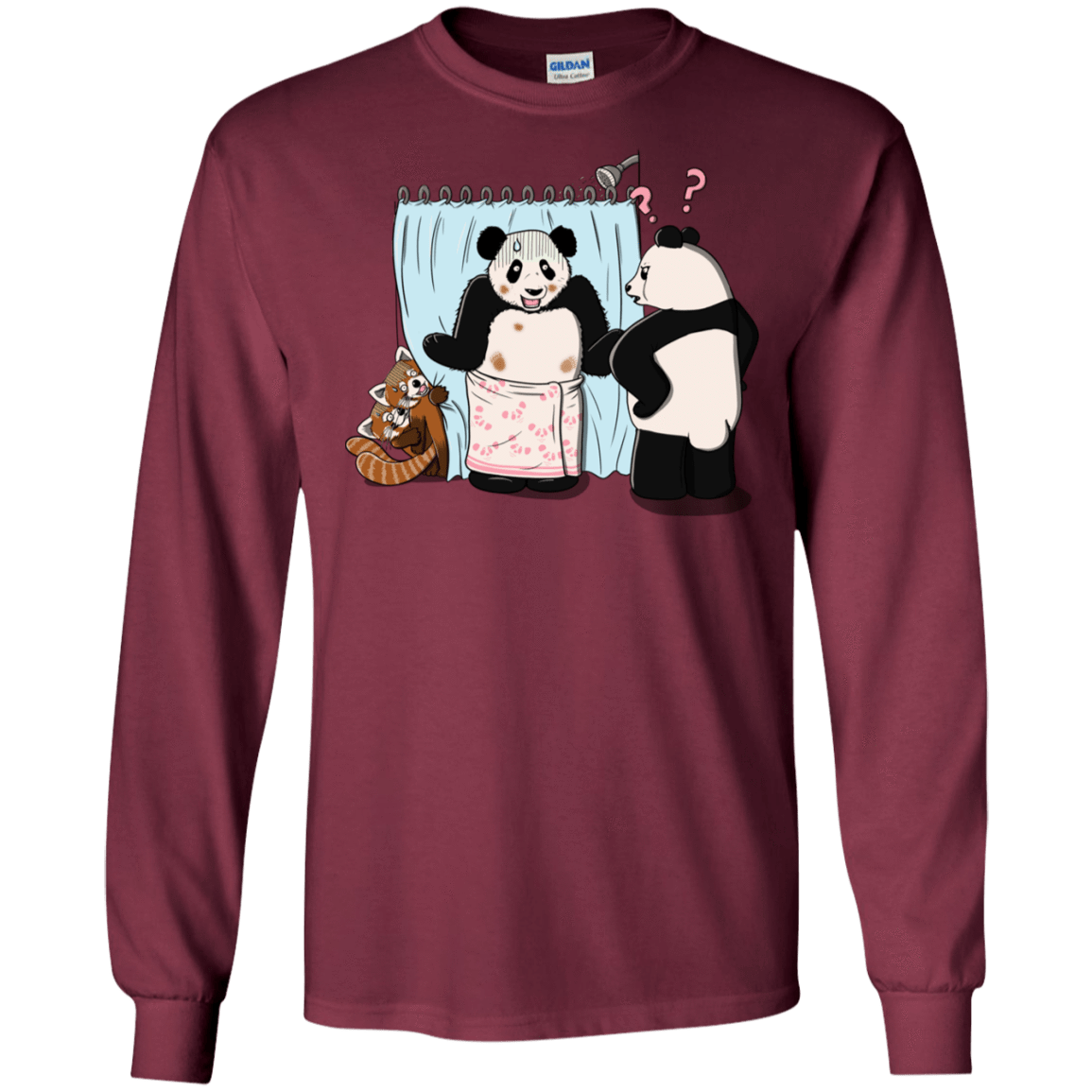 T-Shirts Maroon / S Panda Infidelity Men's Long Sleeve T-Shirt