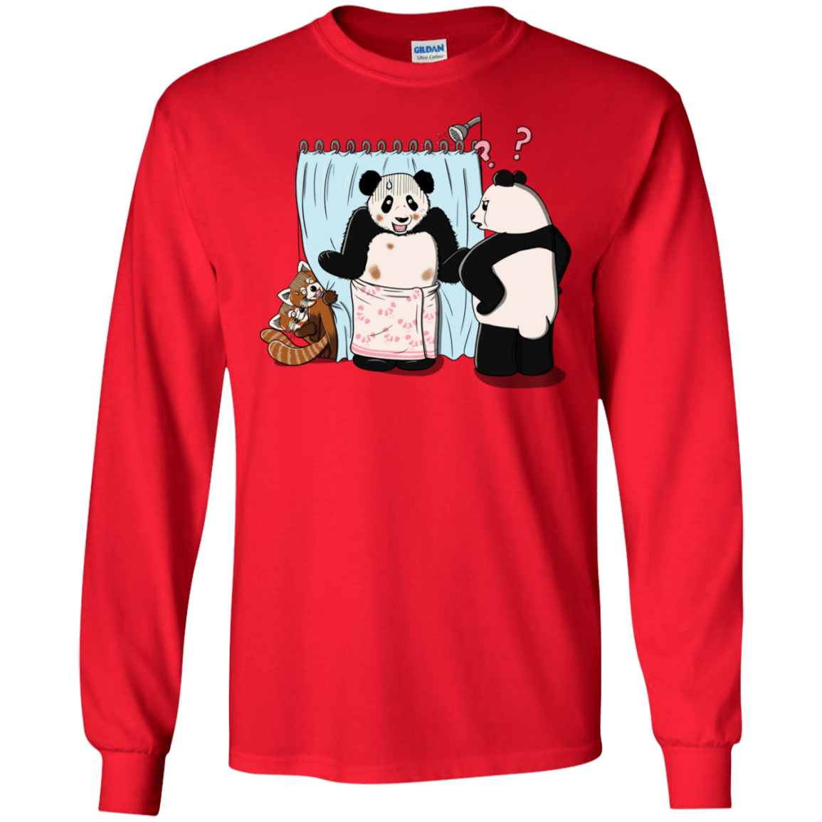 T-Shirts Red / S Panda Infidelity Men's Long Sleeve T-Shirt