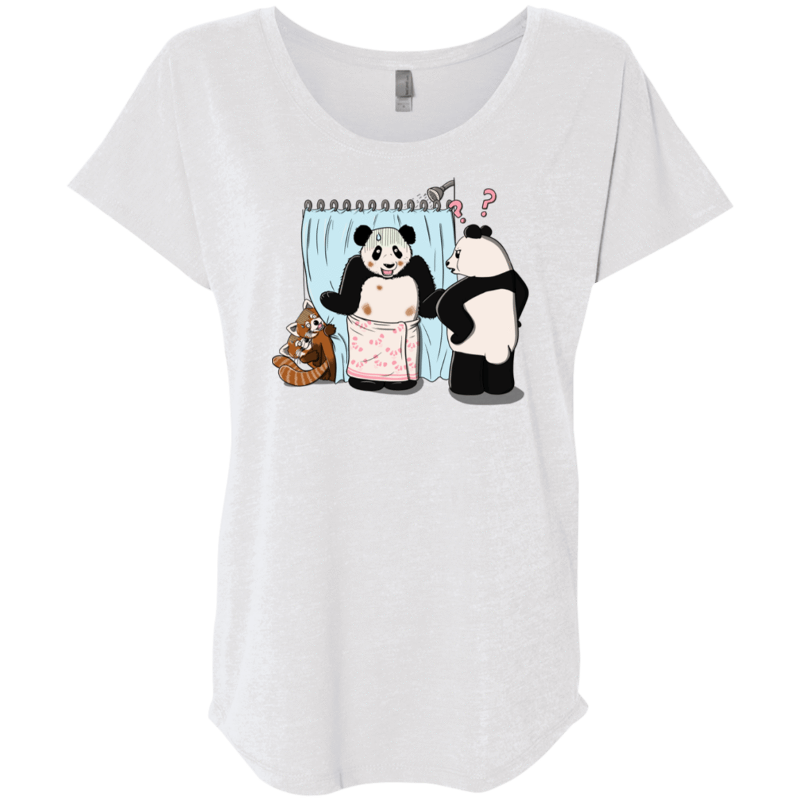 T-Shirts Heather White / X-Small Panda Infidelity Triblend Dolman Sleeve