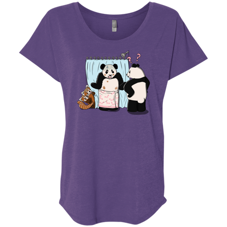 T-Shirts Purple Rush / X-Small Panda Infidelity Triblend Dolman Sleeve