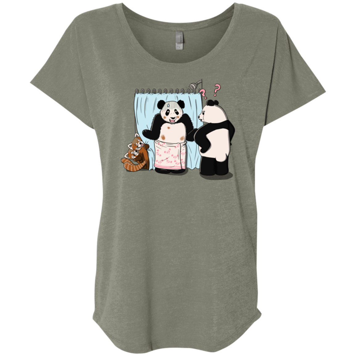 T-Shirts Venetian Grey / X-Small Panda Infidelity Triblend Dolman Sleeve