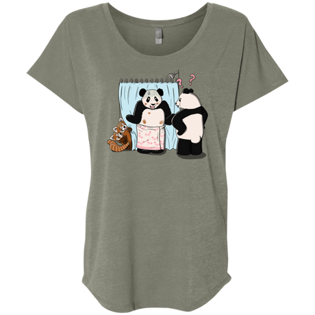 T-Shirts Venetian Grey / X-Small Panda Infidelity Triblend Dolman Sleeve