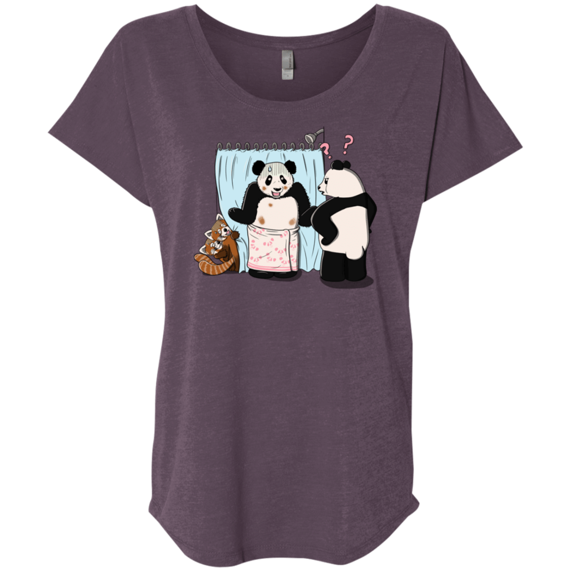 T-Shirts Vintage Purple / X-Small Panda Infidelity Triblend Dolman Sleeve