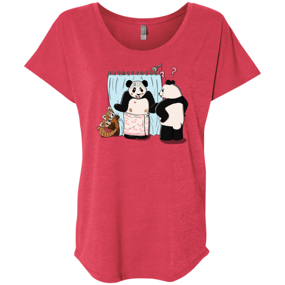 T-Shirts Vintage Red / X-Small Panda Infidelity Triblend Dolman Sleeve
