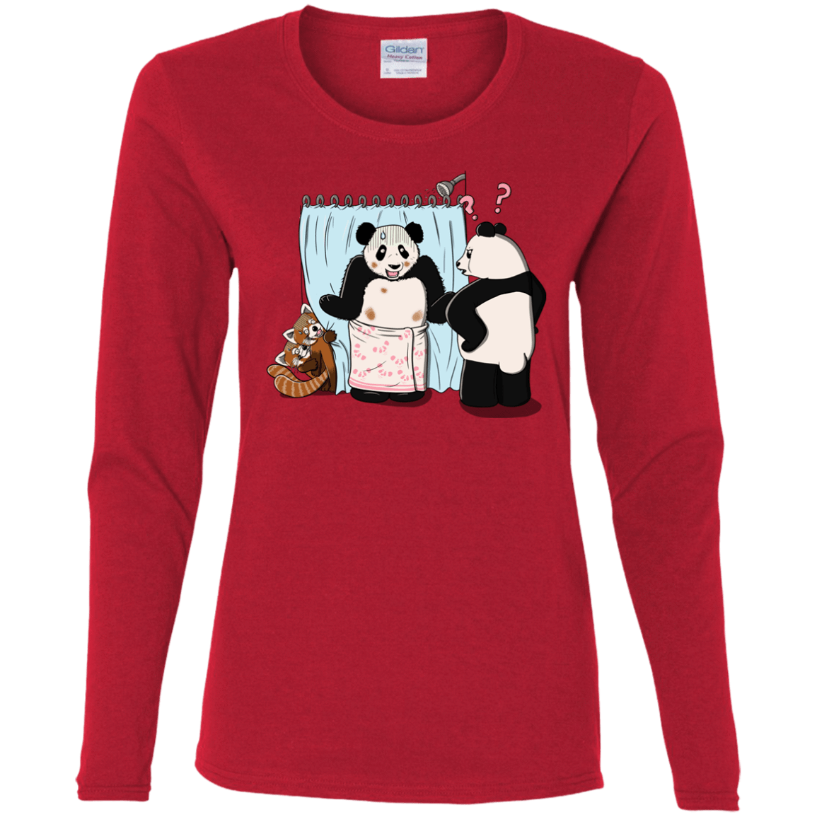 T-Shirts Red / S Panda Infidelity Women's Long Sleeve T-Shirt