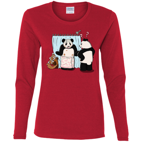 T-Shirts Red / S Panda Infidelity Women's Long Sleeve T-Shirt